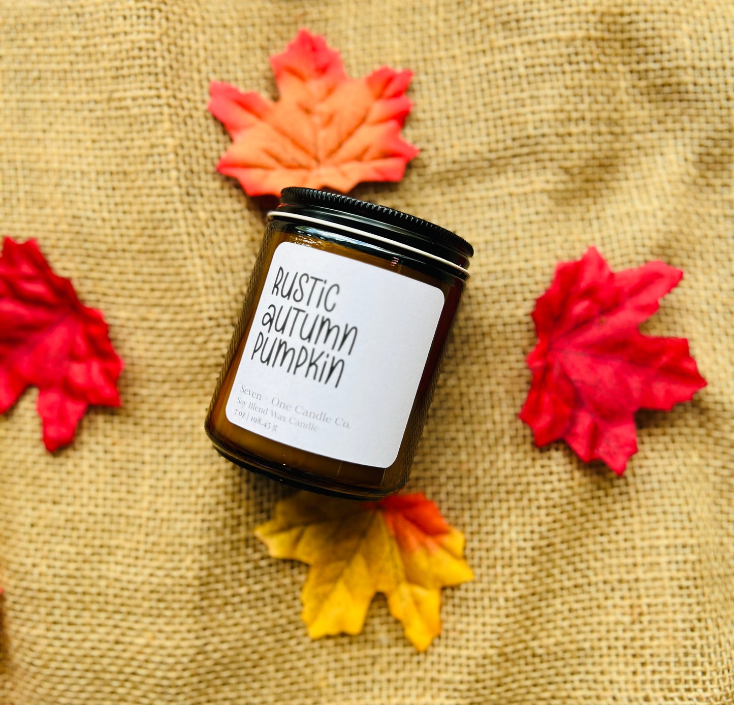 Rustic Autumn Pumpkin Candle