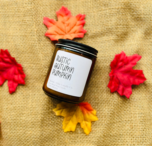 Rustic Autumn Pumpkin Candle